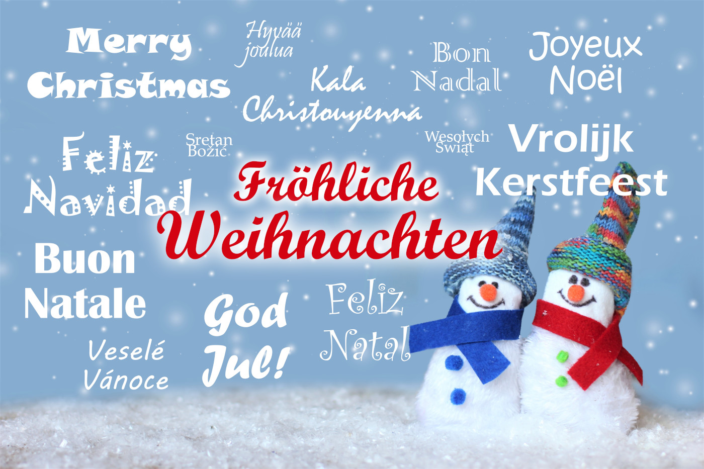 Frohe Weihnachten in vielen Sprachen