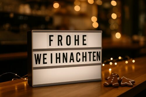 Frohe Weihnachten Schild