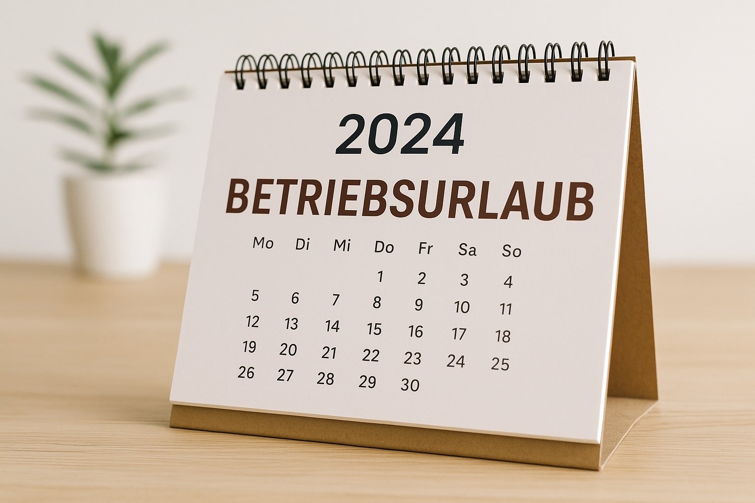Urlaub Betriebsurlaub Kalender